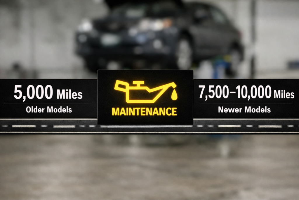 Honda Accord older models 5,000 and newer models 7,500 to 10,000 mile range, explaining how many miles between Honda Accord oil changes.