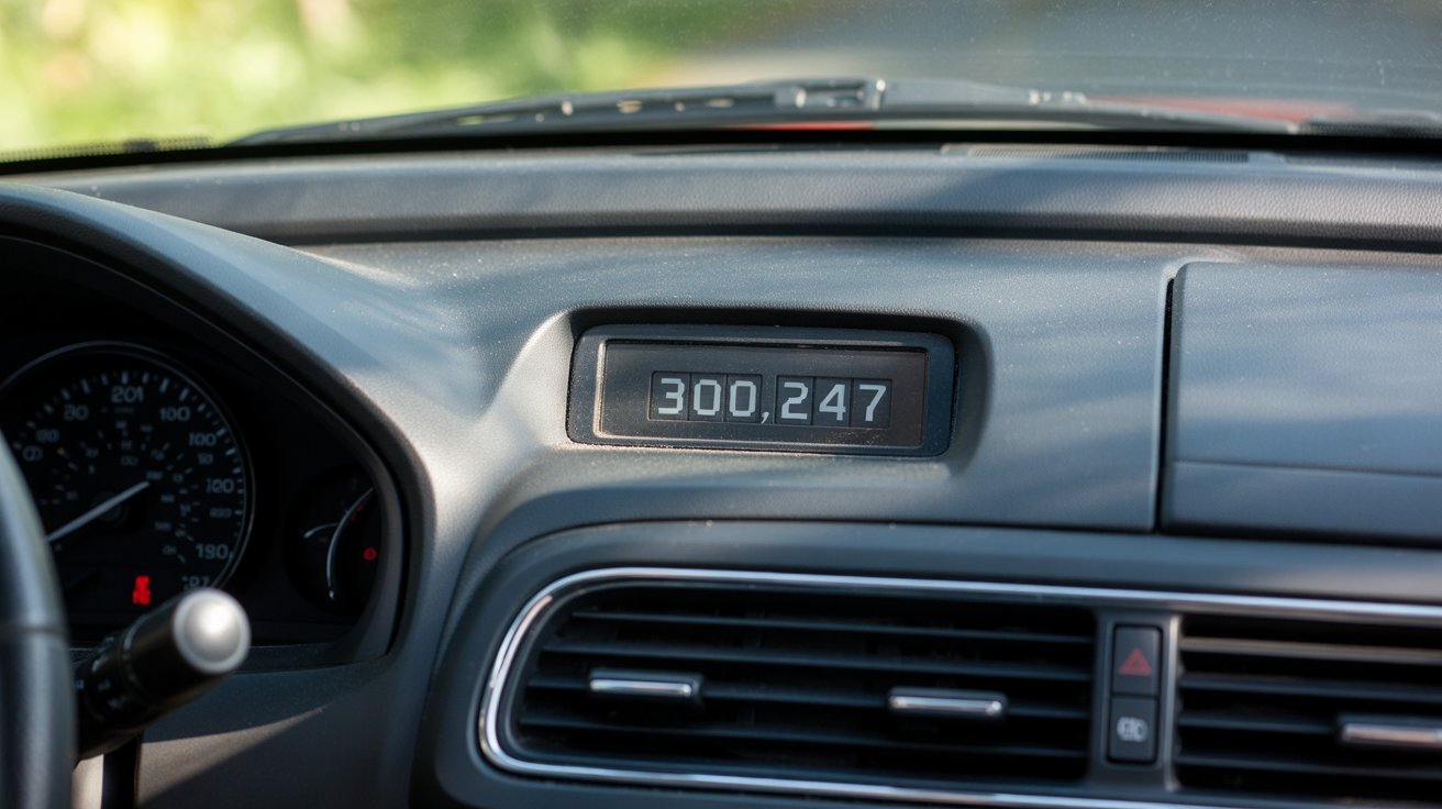 Honda Accord odometer showing over 300,000 miles, proving how many miles a Honda Accord can get with proper maintenance.