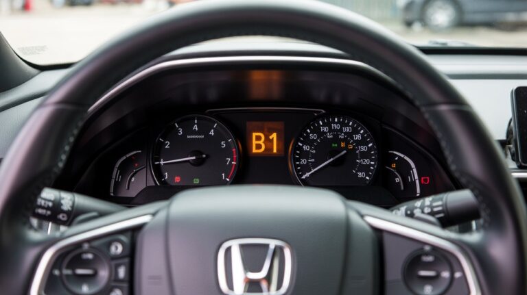 Honda Accord dashboard showing B1 service code, explaining What does b1 mean on a honda Accord? with instrument cluster view.