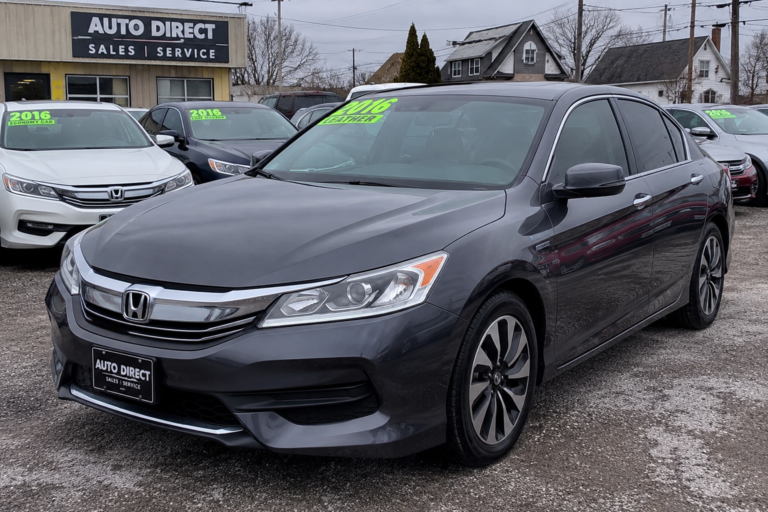 Used Honda Accord parked at a car dealership lot, showing a model buyers may research before avoiding certain Accord years.