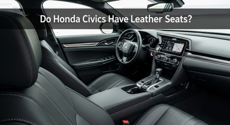 Do Honda Civics Have Leather Seats? Sleek Honda Civic interior with dark leather seats touchscreen and sleek dashboard design