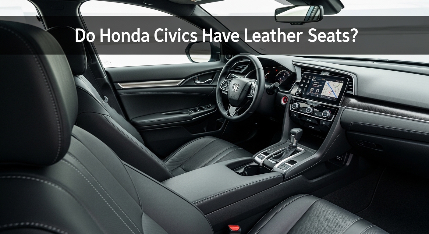 Do Honda Civics Have Leather Seats? Sleek Honda Civic interior with dark leather seats touchscreen and sleek dashboard design