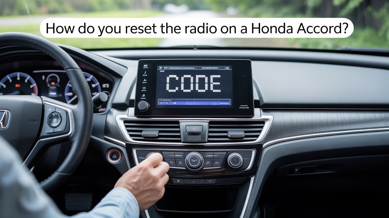 Honda Accord radio screen showing CODE message explaining how do you reset the radio on a Honda Accord from dashboard controls