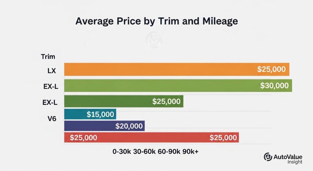 How much is a used 2010 Honda Accord worth? Average price by trim and mileage comparison chart.