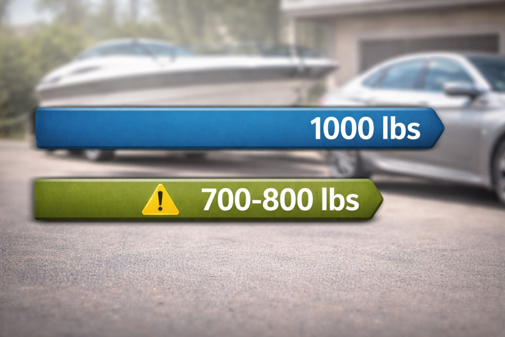 Honda Accord towing capacity comparison showing 1000 lbs rated limit vs 700 to 800 lbs safe real world towing capacity range
