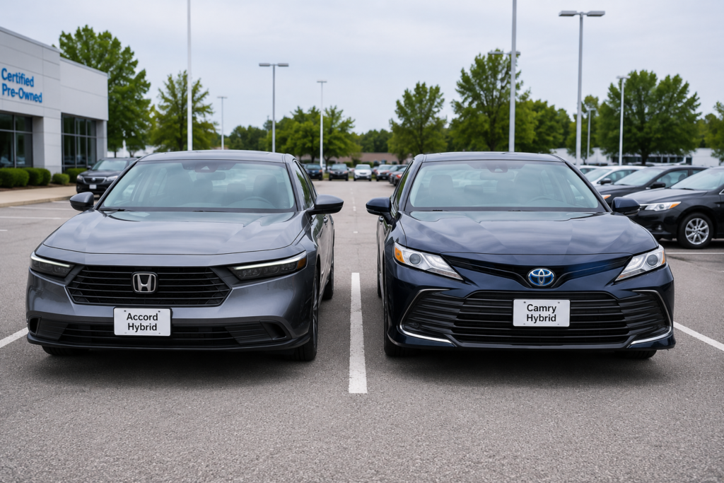 Honda Accord Hybrid and Toyota Camry Hybrid reliability comparison showing long-term ownership and maintenance expectations